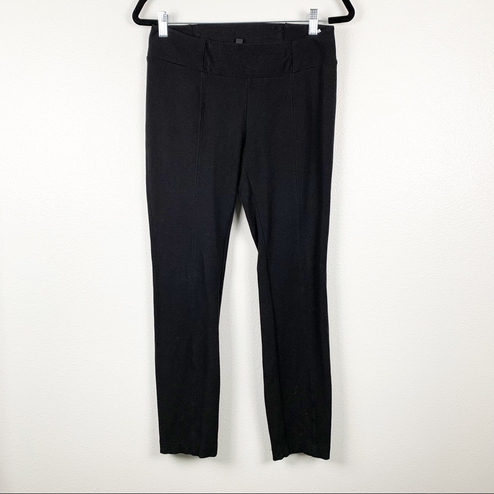 Eileen Fisher Black Flat Front Trousers Stretch Skinny Leg Pants PS